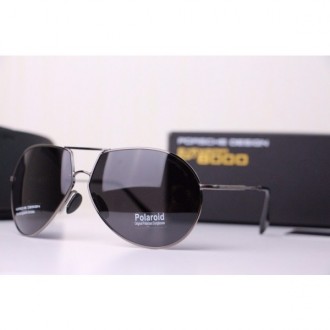 Porsche Design Silver Aviators Sunglasses Black