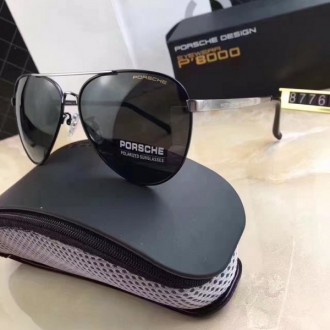 Porsche Design Silver P'8000 Aviators Sunglasses Gradient Lenses Dark Black