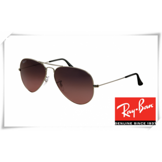 Ray Ban RB3025 Aviator Sunglasses Gunmetal Frame Crystal Wine Red Gradient Lens