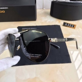 Porsche Design P6322 Sunglasses Polarized Black Gold White