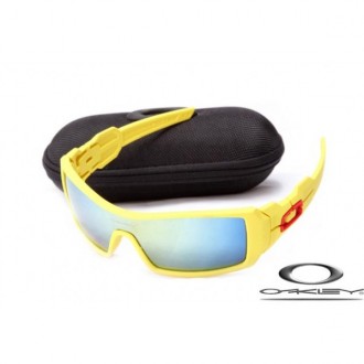 Oakley Oil Rig Sunglasses Yellow Frame Blue Iridium Lens OAKLEY20156319
