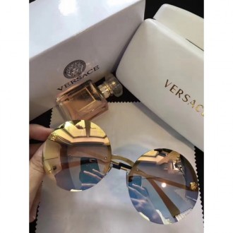 Versace Oversized Round Sunglasses Orange Yellow