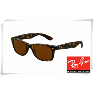 Ray Ban RB 2132 New Wayfarer Sunglasses Tortoise Frame Brown Lens