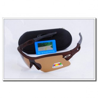 Cheap Oakley radar Polarized Sunglasses Chocolate Frame tawny Iridium Lens Sale