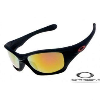 Oakley Pit Bull Sunglasses Frosting Black Frame Fire Yellow Iridium Lens OAKLEY20156117