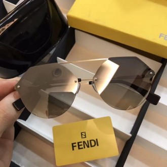 Men's Women's Fendi FF0168-S Rimless Sunglasses Brown