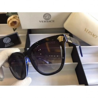 Women's Versace Square Sunglasses Black Frame
