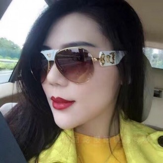 Versace Medusa Visor Sunglasses Brown Lenses White Legs