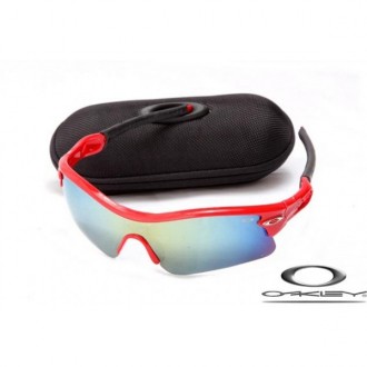 Wholesale Oakleys Radar Path Sunglasses Polishing Red Frame Ice Blue Lens For Sale