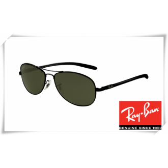 Ray Ban RB8301 Tech Sunglasses Black Frame Green Lens