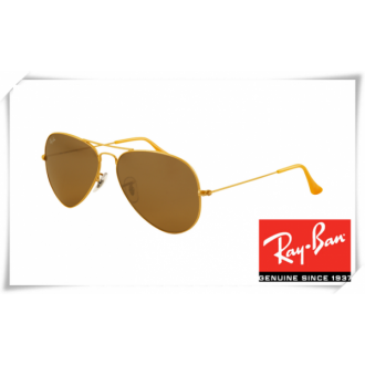 Ray Ban RB3025 Aviator Sunglasses Gold Frame Brown Lens