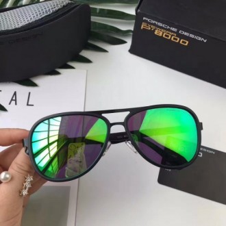 Mens Womens Porsche Design P'8000 Aviators Sunglasses Polarized Green