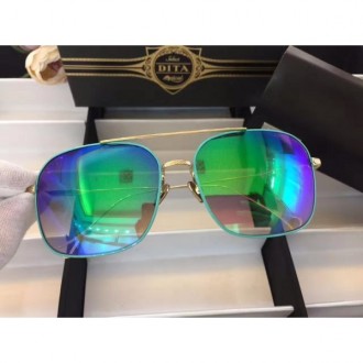 Men's Women's Dita Flight Metal Frame Sunglasses Blue Green