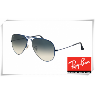 Ray Ban RB3025 Aviator Sunglasses Metal Blue Frame Light Blue Gradient Lens