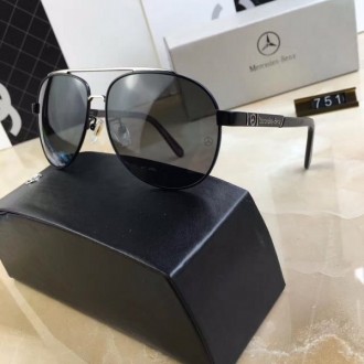 Mercedes-Benz Polarized Sunglasses 751 Black Lenses Silver Frame