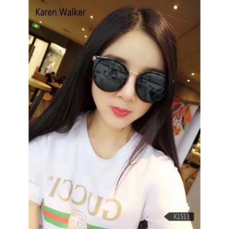 Women's Karen Walker 1513 Retro Polarized Sunglasses Black