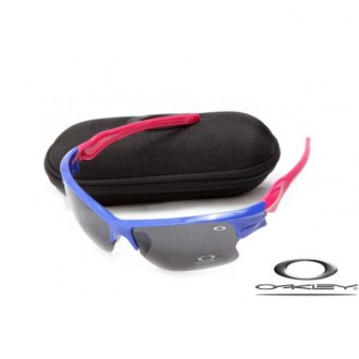 Cheap Oakley Fast Jacket Sunglasses Polishing Blue Frame Gray Lens For Sale