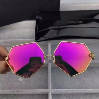 Percy Lau Dada Child Hexagon Sunglasses Deep Pink Lenses