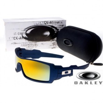  Oakley Oil Drum Sunglasses Blue Frame Yellow Lens OAKLEY201567338