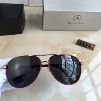 Men's Mercedes-Benz B742 Sunglasses Black Lenses Red Frame