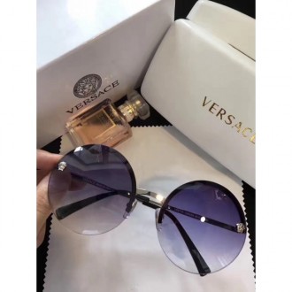 Versace Oversized Round Sunglasses Deep Blue