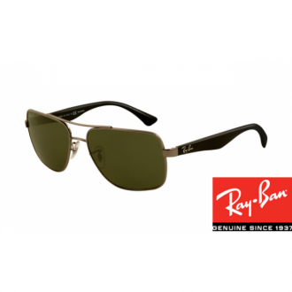 Ray Ban RB3483 HighStreet Sunglasses Gunmetal Frame Deep Green Lens