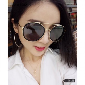 Men's Women's Thom Browne 0153 Circular Sunglasses Black