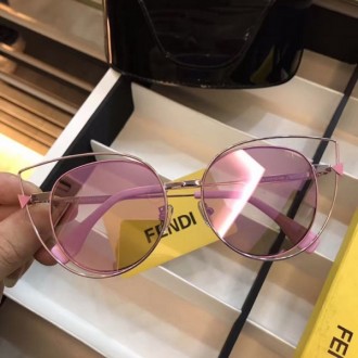 Fendi FF0176 Sunglasses Cat-Eye Mirrored Pink