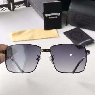 Chrome Hearts Fashion Sunglasses H1025 Light Black Lenses Black Frame
