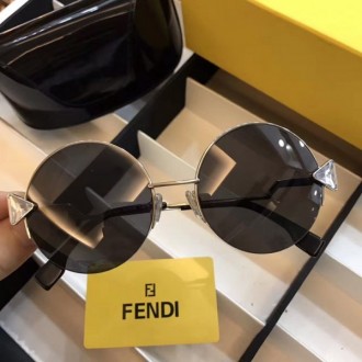 Fendi FF0243 Rainbow Round Sunglasses Black White