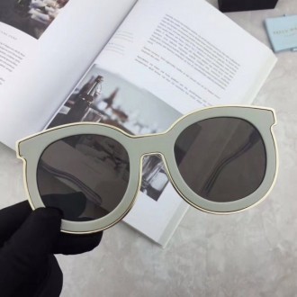 Karen Walker Eyewear Oversized Sunglasses Grey Frame Black Lenses