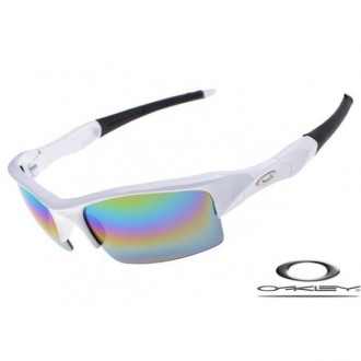 Oakley Flak Jacket Sunglasses Polishing White / Colors Lens