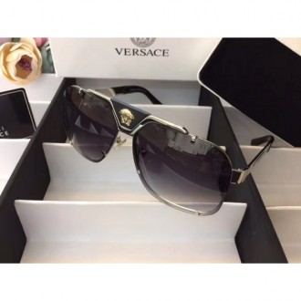 Versace Fashion Sunglasses With Medusa Logo Black Lenses