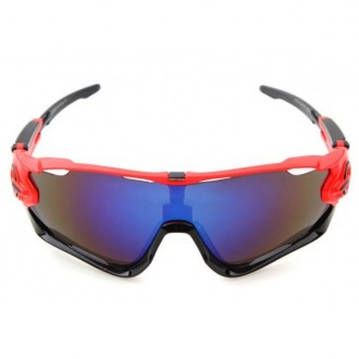 Oakley Jawbreaker Sunglasses Red Black Frame Sapphire Iridium Lens