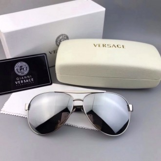 Versace VE0806 Polarized Sunglasses Shiny Silver Lenses