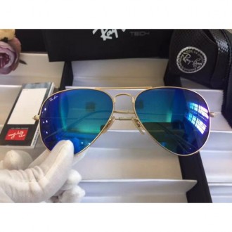 Men's Women's Ray Ban aviator Blue Lenses Sunglasses