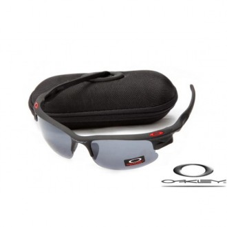 Wholesale Faux Oakley Fast Jacket Sunglasses Reluster Black Frame Gray Lens For Sale