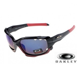 Oakley Racing Jacket Sunglasses Polishing Black / Ice Blue Vented Iridium