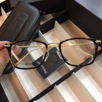 Chrome Hearts Small Square Eyewear Black Havana Gold Frame