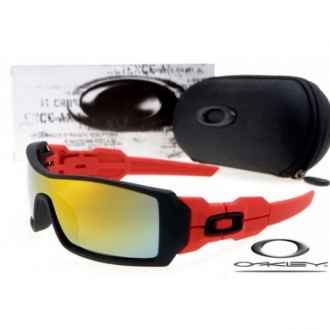 Oakley Oil Rig Sunglasses Polishing Red Black Frame Gray Iridium Lens OAKLEY20156085