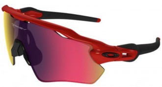 Oakley Radar Sunglasses Polished Red Frame Pink Lens
