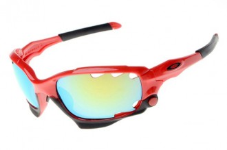 Oakley racing jacket sunglasses in island red / ice iridium limited edition fathom
