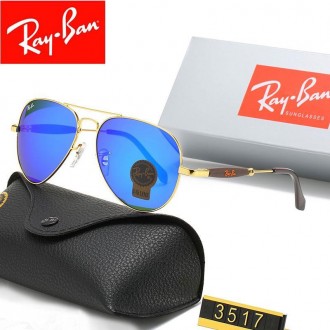 Ray Ban RB3517 Sunglasses Hyper Blue/Gold with Black