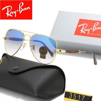 Ray Ban RB3517 Sunglasses Gradient Light Blue/Gold with Black