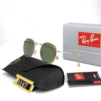 Ray Ban RB3447 Sunglasses Green/Sliver with Yellow