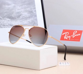 Ray Ban RB8125 Sunglasses Brown/Gold with Black