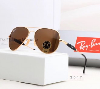 Ray Ban RB3517 Sunglasses Brown/Gold with Black