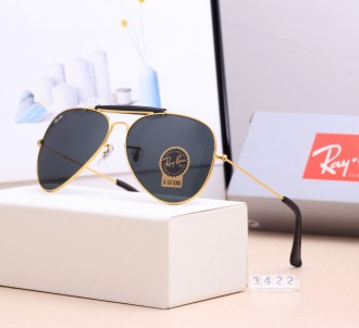 Ray Ban RB3422  Sunglasses Black/Gold with Black