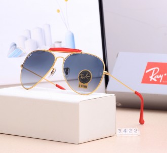 Ray Ban RB3422 Sunglasses Gray/Gold with Red