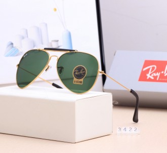 Ray Ban RB3422  Sunglasses Green/Gold with Black